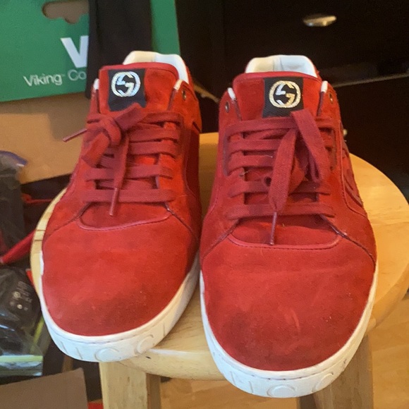 2013 GUCCI SNEAKERS - size 13.5- red & white - Picture 2 of 7